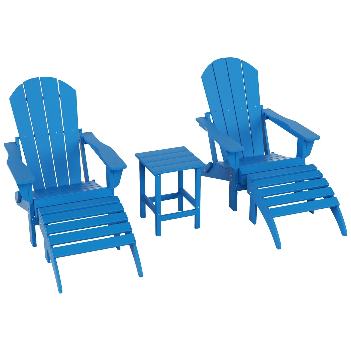 Ensemble de 5 chaises Adirondack pliables Polytrends Laguna en PEHD pour patio extérieur, toutes saisons