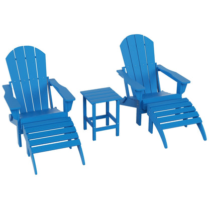 Ensemble de 5 chaises Adirondack pliables Polytrends Laguna en PEHD pour patio extérieur, toutes saisons