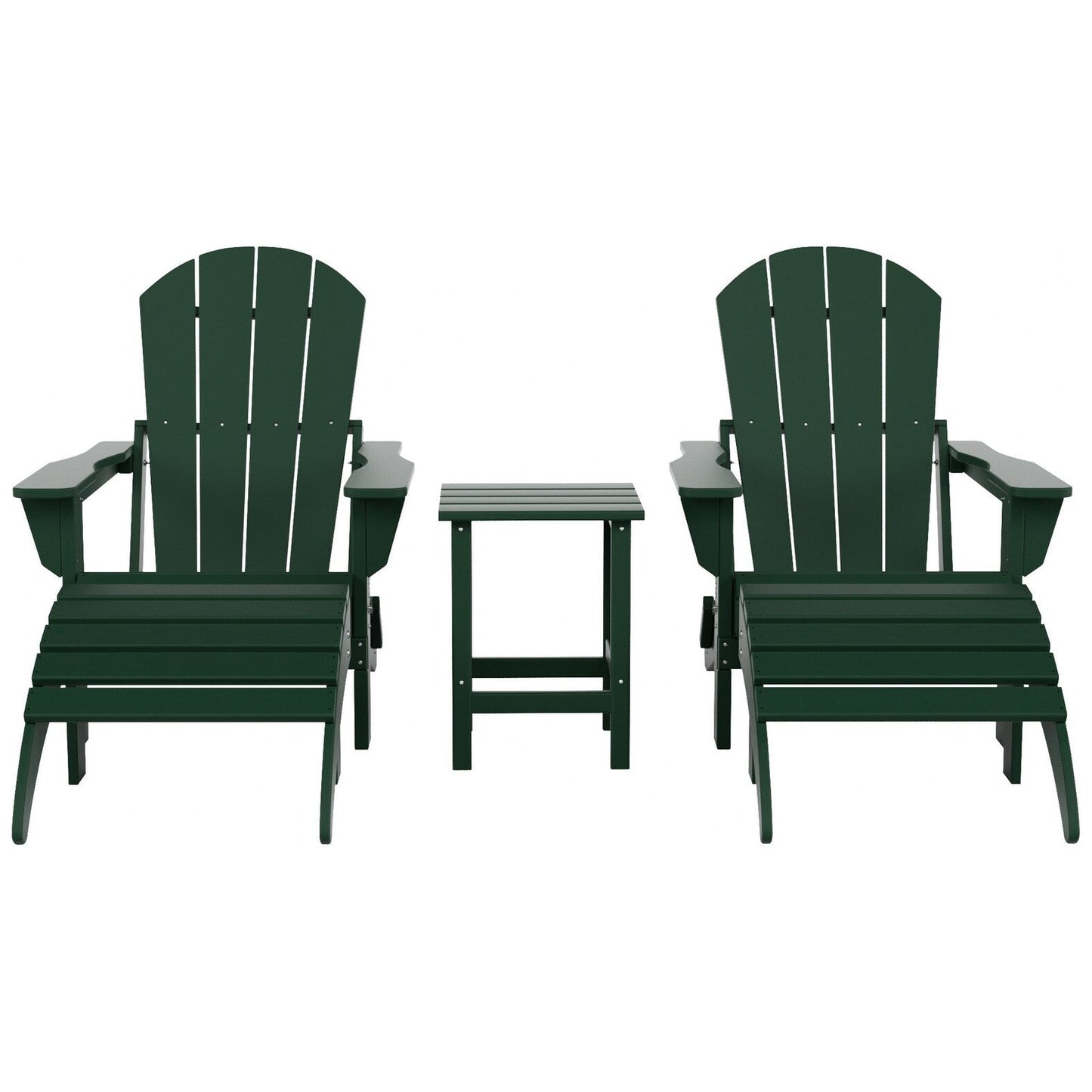 Ensemble de 5 chaises Adirondack pliables Polytrends Laguna en PEHD pour patio extérieur, toutes saisons
