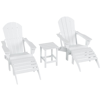 Ensemble de 5 chaises Adirondack pliables Polytrends Laguna en PEHD pour patio extérieur, toutes saisons