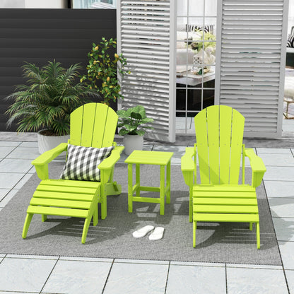 Ensemble de 5 chaises Adirondack pliables Polytrends Laguna en PEHD pour patio extérieur, toutes saisons