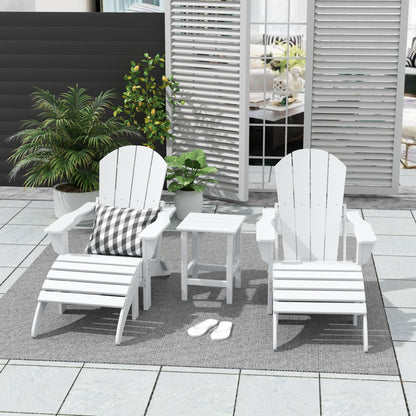 Ensemble de 5 chaises Adirondack pliables Polytrends Laguna en PEHD pour patio extérieur, toutes saisons