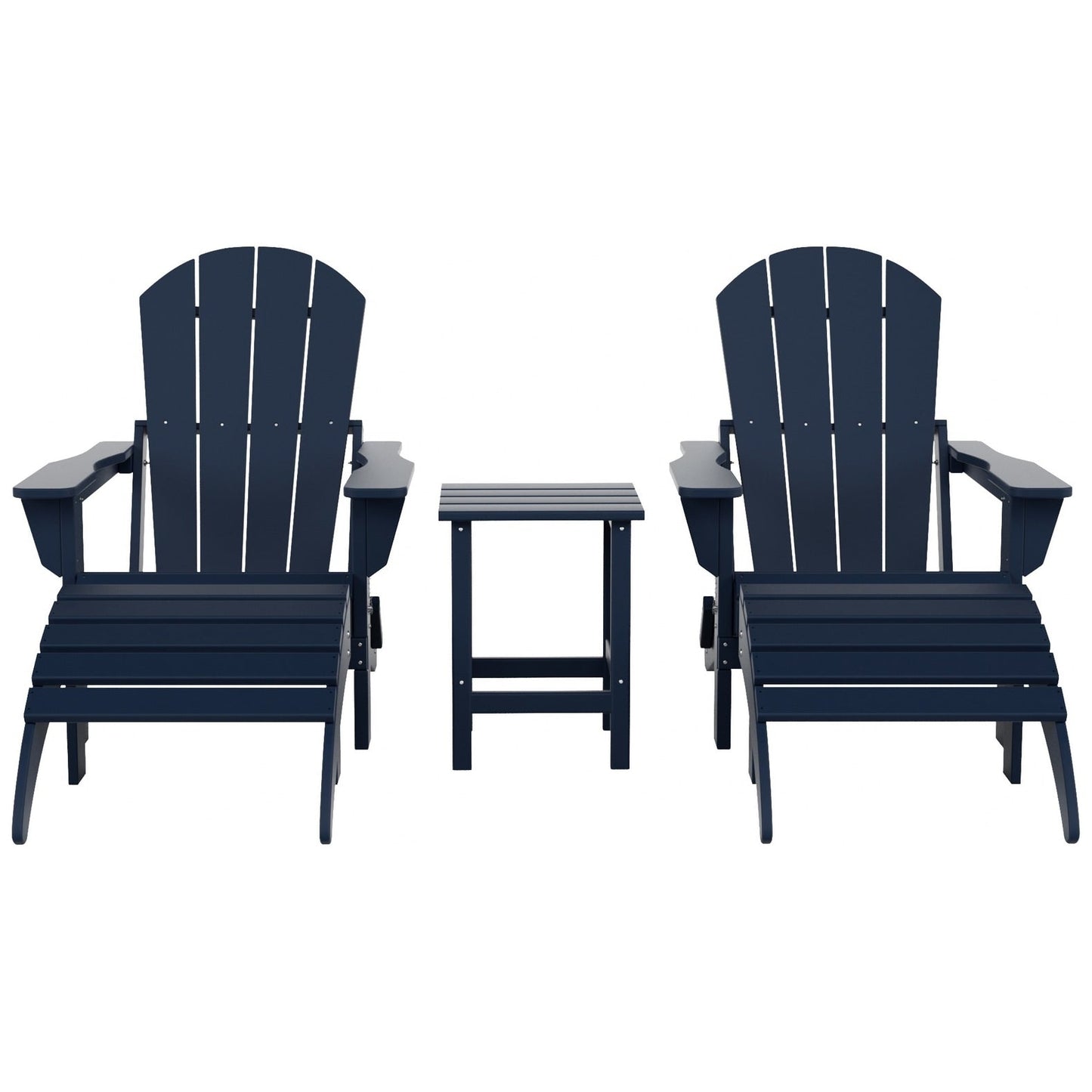 Ensemble de 5 chaises Adirondack pliables Polytrends Laguna en PEHD pour patio extérieur, toutes saisons