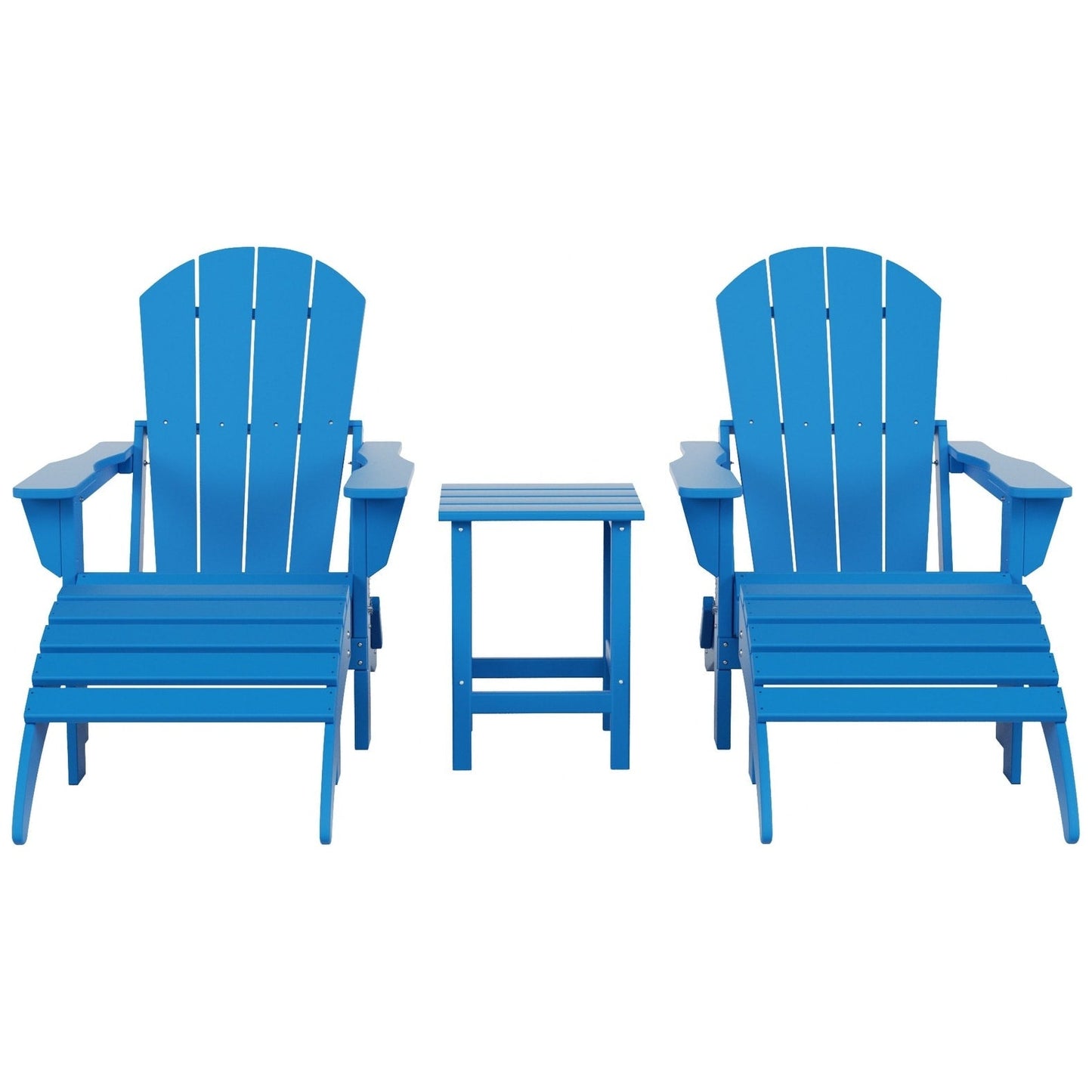 Ensemble de 5 chaises Adirondack pliables Polytrends Laguna en PEHD pour patio extérieur, toutes saisons