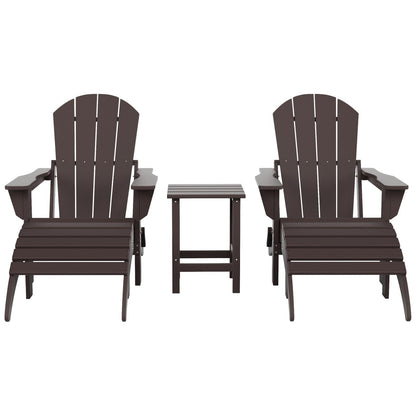 Ensemble de 5 chaises Adirondack pliables Polytrends Laguna en PEHD pour patio extérieur, toutes saisons