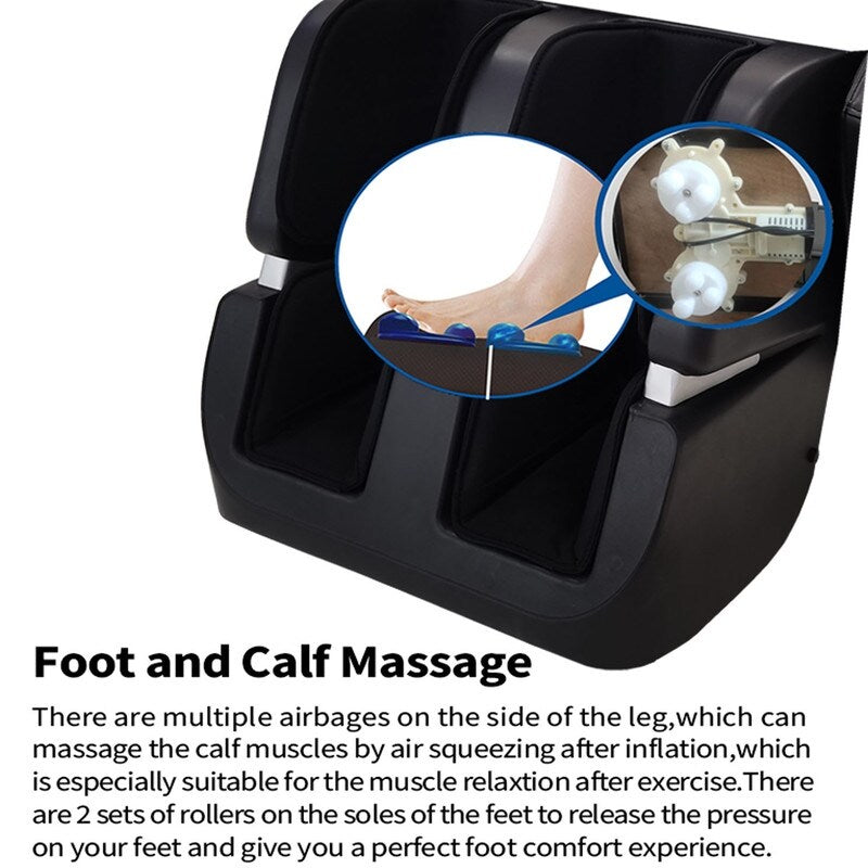 Fauteuil de massage motorisé 2D en cuir PU, design compact, fauteuil de massage multifonction à gravité zéro coulissant sur rail