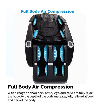 Fauteuil de massage motorisé 2D en cuir PU, design compact, fauteuil de massage multifonction à gravité zéro coulissant sur rail