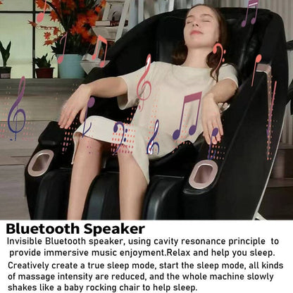 Fauteuil de massage motorisé 2D en cuir PU, design compact, fauteuil de massage multifonction à gravité zéro coulissant sur rail