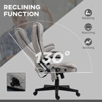 Fauteuil de bureau inclinable pivotant à 360° en cuir PU avec massage par vibrations, chauffage lombaire et hauteur réglable