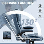 Fauteuil de bureau inclinable pivotant à 360° en cuir PU avec massage par vibrations, chauffage lombaire et hauteur réglable