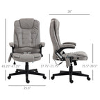 Fauteuil de bureau inclinable pivotant à 360° en cuir PU avec massage par vibrations, chauffage lombaire et hauteur réglable