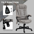 Fauteuil de bureau inclinable pivotant à 360° en cuir PU avec massage par vibrations, chauffage lombaire et hauteur réglable