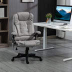 Fauteuil de bureau inclinable pivotant à 360° en cuir PU avec massage par vibrations, chauffage lombaire et hauteur réglable