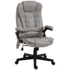 Fauteuil de bureau inclinable pivotant à 360° en cuir PU avec massage par vibrations, chauffage lombaire et hauteur réglable