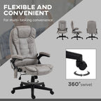 Fauteuil de bureau inclinable pivotant à 360° en cuir PU avec massage par vibrations, chauffage lombaire et hauteur réglable