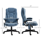 Fauteuil de bureau inclinable pivotant à 360° en cuir PU avec massage par vibrations, chauffage lombaire et hauteur réglable
