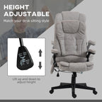 Fauteuil de bureau inclinable pivotant à 360° en cuir PU avec massage par vibrations, chauffage lombaire et hauteur réglable