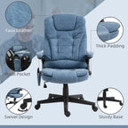 Fauteuil de bureau inclinable pivotant à 360° en cuir PU avec massage par vibrations, chauffage lombaire et hauteur réglable