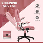 Fauteuil de bureau inclinable pivotant à 360° en cuir PU avec massage par vibrations, chauffage lombaire et hauteur réglable