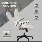 Fauteuil de bureau inclinable pivotant à 360° en cuir PU avec massage par vibrations, chauffage lombaire et hauteur réglable