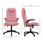 Fauteuil de bureau inclinable pivotant à 360° en cuir PU avec massage par vibrations, chauffage lombaire et hauteur réglable