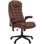 Fauteuil de bureau inclinable pivotant à 360° en cuir PU avec massage par vibrations, chauffage lombaire et hauteur réglable