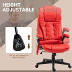 Fauteuil de bureau inclinable pivotant à 360° en cuir PU avec massage par vibrations, chauffage lombaire et hauteur réglable