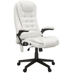Fauteuil de bureau inclinable pivotant à 360° en cuir PU avec massage par vibrations, chauffage lombaire et hauteur réglable