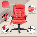 Fauteuil de bureau inclinable pivotant à 360° en cuir PU avec massage par vibrations, chauffage lombaire et hauteur réglable