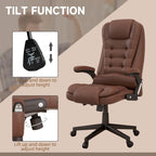 Fauteuil de bureau inclinable pivotant à 360° en cuir PU avec massage par vibrations, chauffage lombaire et hauteur réglable