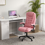 Fauteuil de bureau inclinable pivotant à 360° en cuir PU avec massage par vibrations, chauffage lombaire et hauteur réglable
