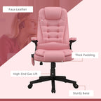 Fauteuil de bureau inclinable pivotant à 360° en cuir PU avec massage par vibrations, chauffage lombaire et hauteur réglable