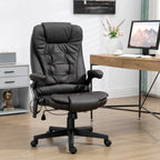 Fauteuil de bureau inclinable pivotant à 360° en cuir PU avec massage par vibrations, chauffage lombaire et hauteur réglable