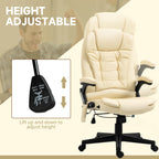 Fauteuil de bureau inclinable pivotant à 360° en cuir PU avec massage par vibrations, chauffage lombaire et hauteur réglable