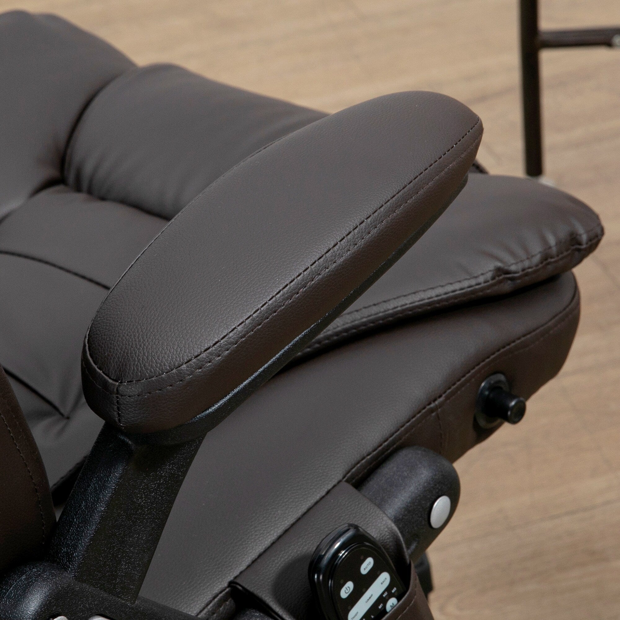 Fauteuil de bureau inclinable pivotant à 360° en cuir PU avec massage par vibrations, chauffage lombaire et hauteur réglable