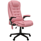 Fauteuil de bureau inclinable pivotant à 360° en cuir PU avec massage par vibrations, chauffage lombaire et hauteur réglable