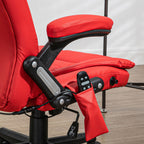 Fauteuil de bureau inclinable pivotant à 360° en cuir PU avec massage par vibrations, chauffage lombaire et hauteur réglable