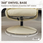 Fauteuil inclinable massant pivotant à 360° en cuir PU avec pouf, siège massant et chauffant