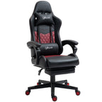 Fauteuil de jeu inclinable pivotant à 360° en cuir PU avec repose-pieds, appui-tête, support lombaire et hauteur réglable