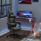 Fauteuil de jeu inclinable pivotant à 360° en cuir PU avec repose-pieds, appui-tête, support lombaire et hauteur réglable
