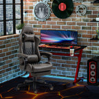 Fauteuil de jeu inclinable pivotant à 360° en cuir PU avec repose-pieds, appui-tête, support lombaire et hauteur réglable
