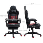 Fauteuil de jeu inclinable pivotant à 360° en cuir PU avec repose-pieds, appui-tête, support lombaire et hauteur réglable