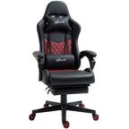 Fauteuil de jeu inclinable pivotant à 360° en cuir PU avec repose-pieds, appui-tête, support lombaire et hauteur réglable