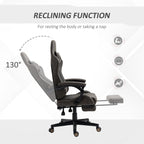 Fauteuil de jeu inclinable pivotant à 360° en cuir PU avec repose-pieds, appui-tête, support lombaire et hauteur réglable