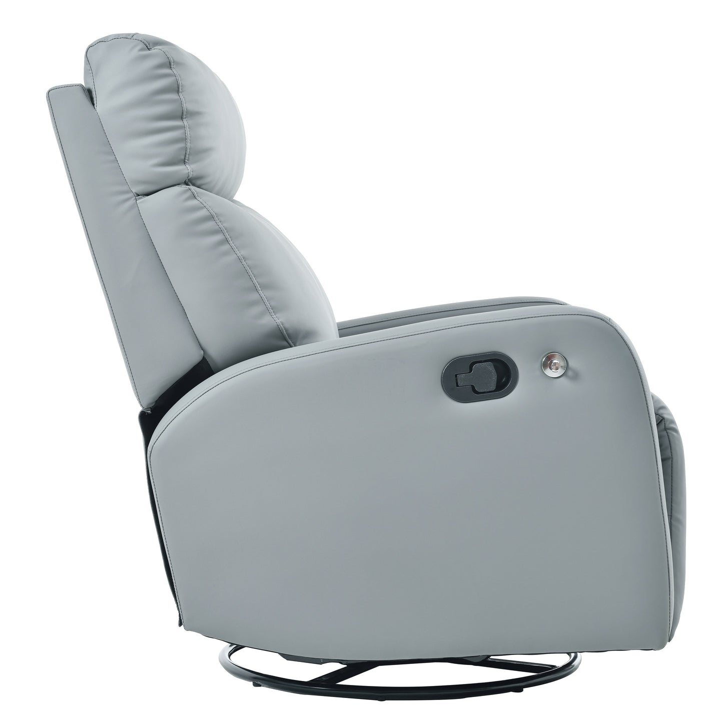 Fauteuil inclinable pivotant à 360° en cuir PU avec support pour téléphone