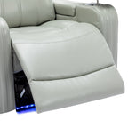 Fauteuil de massage en cuir PU avec porte-gobelet, haut-parleur Bluetooth et ports USB Fauteuil inclinable pour cinéma maison avec plateau