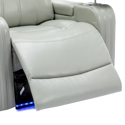 Fauteuil de massage en cuir PU avec porte-gobelet, haut-parleur Bluetooth et ports USB Fauteuil inclinable pour cinéma maison avec plateau
