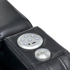 Fauteuil de massage en cuir PU avec porte-gobelet, haut-parleur Bluetooth et ports USB Fauteuil inclinable pour cinéma maison avec plateau