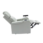 Fauteuil de massage en cuir PU avec porte-gobelet, haut-parleur Bluetooth et ports USB Fauteuil inclinable pour cinéma maison avec plateau