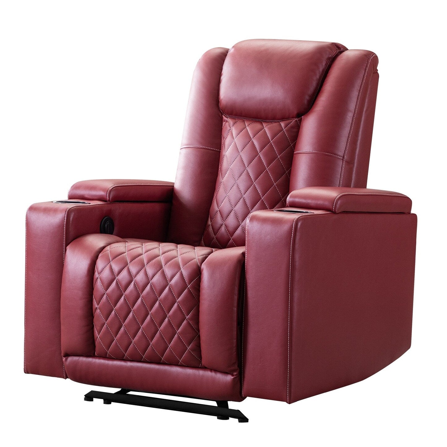 Fauteuil inclinable électrique en cuir PU pour home cinéma avec porte-gobelet et port USB